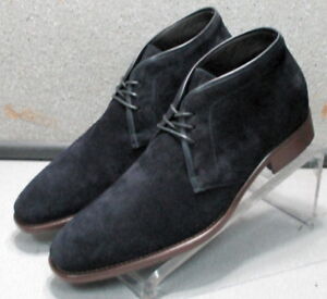 241937 MSBTi60 Men's Boots 10 M Navy Suede Made in Italy Johnston & Murphy