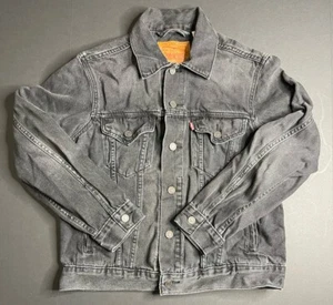 Giacca jeans Levi's Premium nera Virgil Trucker denim taglia S biker - Foto 1 di 7