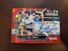 2021-22 Panini Prizm Premier League Gary Lineker Club Legends Auto RED ICE PRIZM