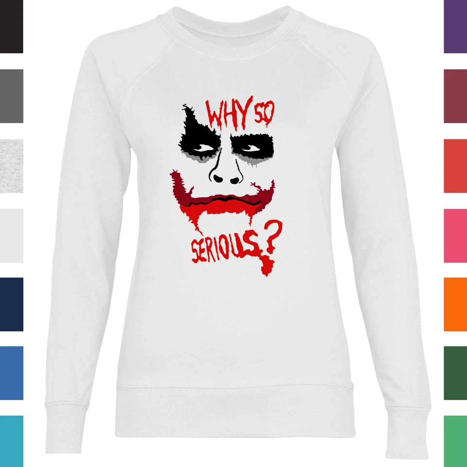 Damen Sweatshirt Why So Serious Joker Face Halloween - Bild 1 von 1