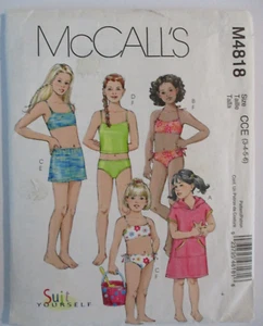 McCall's Sewing Pattern #M4818, Size 3-4-5-6, Child's Top, Bottom and Cover-up - Picture 1 of 2