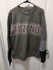 WOMEN'S MIZUNO MZ1 TOKYO FLEECE CREW OVERSIZED BEETLE BLACK SWEATSHIRT SIZE XL - Picture 1 of 6