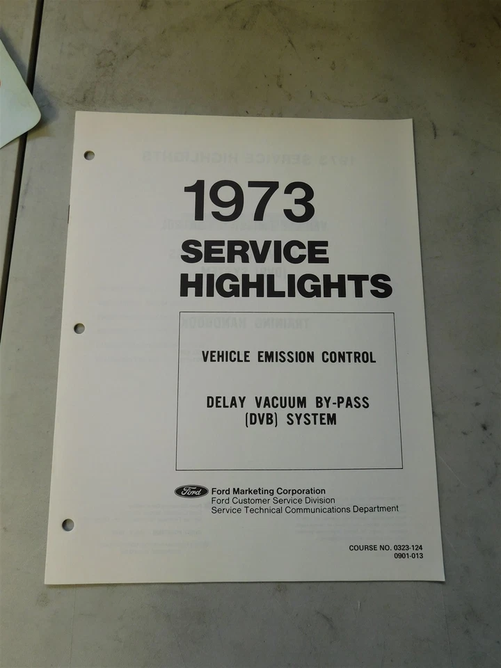 Ford Mustang Thunderbird Torino Ltd 1973 emisiones sistema DVB manual de taller nuevo en stock Foto 1 de 1