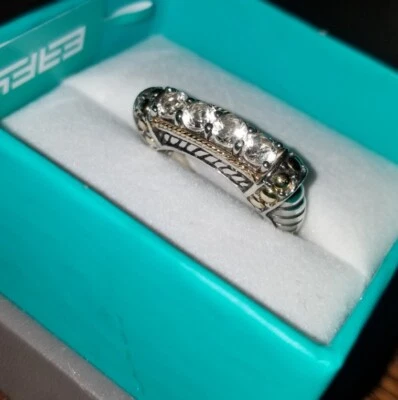 $555 Effy Balissima 18k Yellow Gold & Sterling silver Green Amethyst Band Ring - Изображение 1 из 4