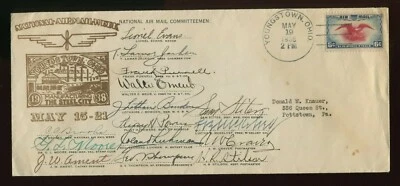 1938 NATL AIR MAIL WEEK DE WITT IOWA COVER SIGNED BY 15 DIGNITARIES 950x - Image 1 of 2