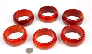 Wholesale 6pcs 58mm-62mm Carnelian / Red Agate Wide Bangle Bracelet - Picture 1 of 2
