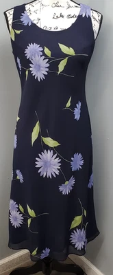 Vestido justo Studio I feminino pequeno 6 multi floral forrado alça larga gola redonda - Imagem 1 de 4