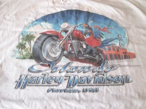 Orlando HARLEY DAVIDSON T-Shirt White Size Large PARROT - Picture 1 of 4