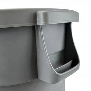 Round Trash Garbage Can Bin With Lid – 44 GAL (167 L) – Grey - Bild 1 von 2