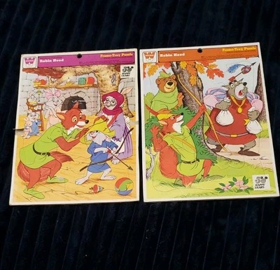  Rare Vintage Disney Robin Hood Frame Tray Puzzles 4517 - Image 1 of 4