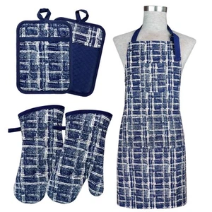 Oven Mitts and Pot Holders with Cooking Apron,Set of 5 Heat Resistant Kitchen... - Picture 1 of 9