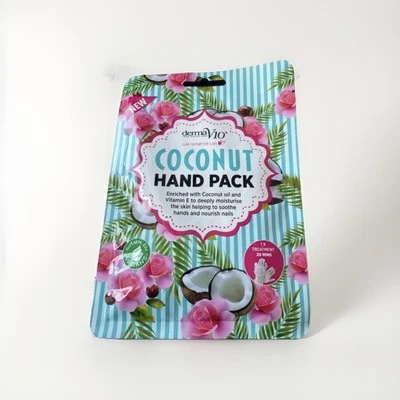 DERMA V10 DermaV10 Vegan Deep Moisturising Mask Hand Gloves Pack - Coconut Oil Vitamin E -