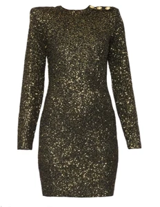 ✨ L’AGENCE Cherry Sequined Mini Dress - Black/Gold (XS) NWT - $525 - Picture 1 of 7
