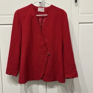Vintage Pendleton Damen roter Wollblazer, Größe 10P, Urlaub, Fehler - Bild 1 von 10