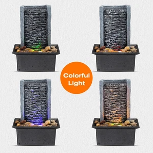 Tabletop Fountain Indoor Waterfall Rock Led-Lights Water Feature for Modern Home - Picture 1 of 8
