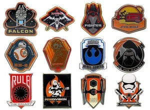 Star Wars Pin Badge Collection The Force Awakens 12 Types New - Picture 1 of 2