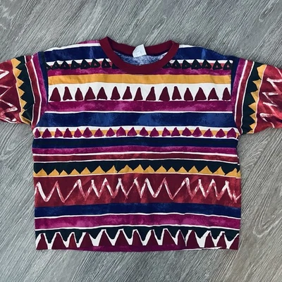 Camiseta manga corta a rayas tribal United Colors of Benetton talla M Foto 1 de 4