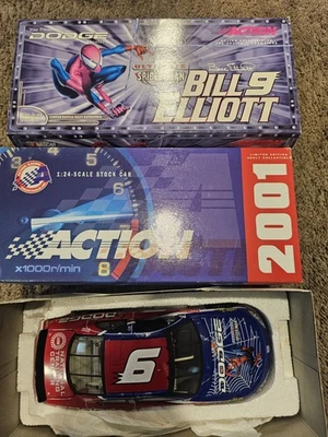 Vintage Dodge Bill Elliott Ultimate Spider Man Action Car 1:24 Scale 2001 Stock - Image 1 of 4