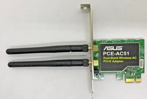 ASUS PCE-AC51 Dual-Band Wireleess-AC750 433 Mbps PCI-E Adapter #GK11765 - Afbeelding 1 van 3