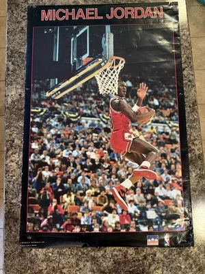 MICHAEL JORDON poster CHICAGO BULLS original 1987 Nike Starline HAS WEAR - Image 1 of 4