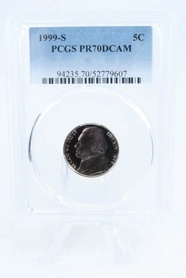 1999-S PCGS PR70DCAM Jefferson Nickel Proof 5C - Image 1 of 2
