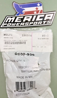 NUEVO GENUINO ARCTIC CAT 0609-936 Interruptor de encendido con llaves Foto 1 de 2