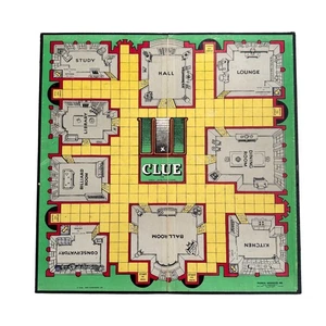 Vintage 1949 Clue Game Board Only Parker Brothers John Waddington USA - Picture 1 of 15