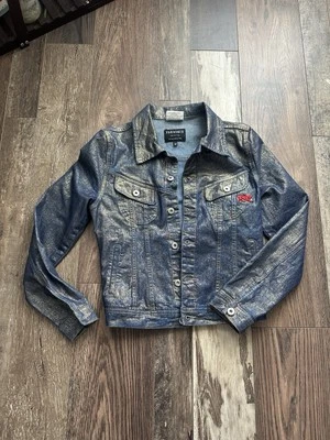 Nueva Chaqueta Vaquera Parasuco Jeans Colección Italia Brillante Denim Talla Med Foto 1 de 2
