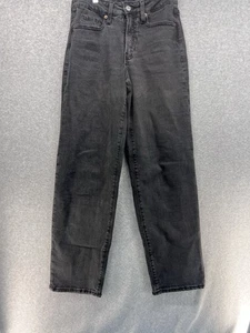 Old Navy Womens Jeans Black Size 0 O.G. Loose High-Rise Small Hole in Front - Picture 1 of 10