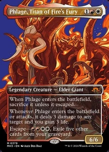 FOIL Phlage, Titan of Fire's Fury (BORDERLESS) MTG | NM/EX | Modern Horizons 3 - Picture 1 of 1