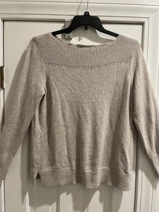 LOFT Women’s Boatneck Sweater . Size Medium . 100% Cotton. Linen Color - Picture 1 of 12
