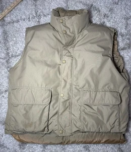 Cabelas Premier Northern Goose Down Puffer Vest Men’s XL Beig Snap Close Outdoor - Picture 1 of 4