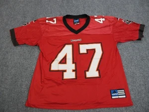 VTG Tampa Bay Buccaneers Jersey Mens Large Red John Lynch NFL Football Adidas - Picture 1 of 16