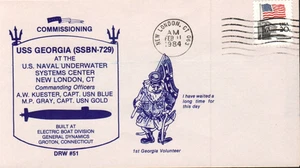 USS GEORGIA SSBN-729 11 FEB 1984 NUEVO LONDRES CT CACHÉ DE PUESTA EN MARCHA - Imagen 1 de 1