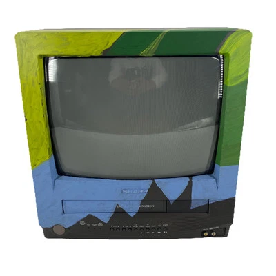 Sharp 13" TV VCR Combo VHS Player Recorder 13VT-N100 Retro Gaming CRT TV Tested - Image 1 of 4