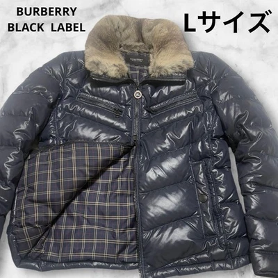 BURBERRY BLACK LABEL Riders Down Jacket Navy Fur 2Way Shoulder 46cm 18.1in Nova - Image 1 of 4