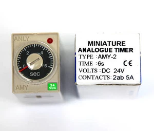 2pc Mini Size Industrial Timer AMY-2 2ab 5A CE ANLY 64x28.6x22.3mm = OMRON H3Y-2 - Picture 1 of 5