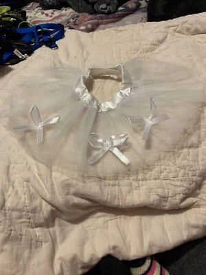 Top Paw Girl White Bow and Flower Wedding Tutu Small - Image 1 of 3