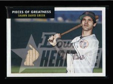 SHAWN GREEN 2007 BOWMAN HERITAGE PIECES OF GREATNESS GAME USED BAT RELIC AX4488