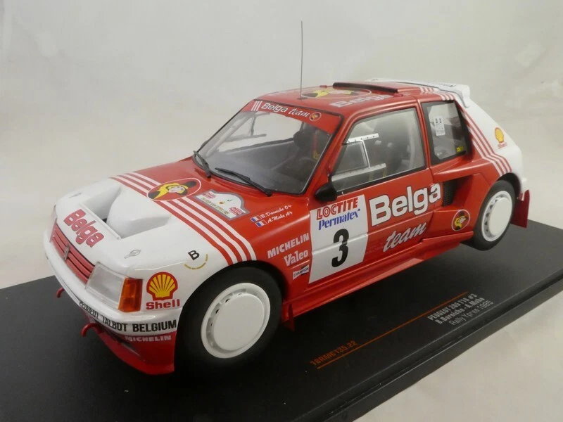 PEUGEOT 205 T16 N.3 RALLY YPRES 1985 DARNICHE/MAHE 1 18 Ixo Model Auto Rally Mod