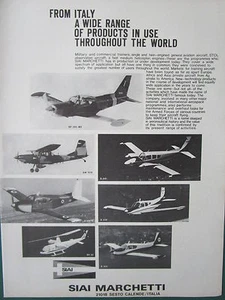 6/1971 PUB SIAI MARCHETTI SF.260MX S.210M SM.1019 S.208M TRAINER ORIGINAL AD - Picture 1 of 1