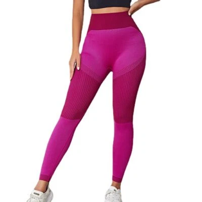 Stripe Women's Leggings Gym Sports Seamless Yoga Pants Fitness Workout - Image 1 of 4