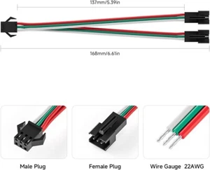 5pcs 1 to 2 Connector JST SM 3Pin V Shape for WS2811 WS2812 SK6812 IC LED Strips - Picture 1 of 7