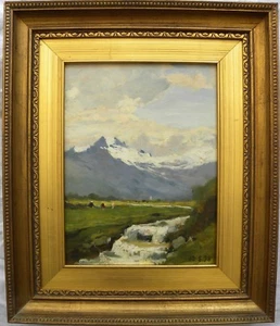 Lorenzo DELLEANI (Pollone 1840–Torino 1908) Tempo grigio in montagna 35x26 1898 - Picture 1 of 4