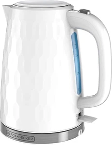 BLACK+DECKER 1.7L Cordless Electric Kettle, KE1560W, Premium Texture, Water Wind - Picture 1 of 10