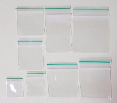 ALL SIZES Small Clear Grip Seal/ Zipper/ Zip Lock Bags -Resealable Plastic Bags