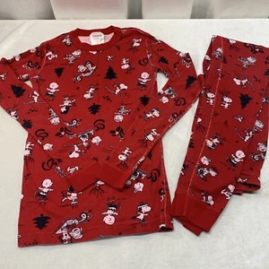 Peanuts Hanna Andersson Christmas Pajama Set Red Snoopy Charlie Brown 160 Sz 14 - Picture 1 of 11