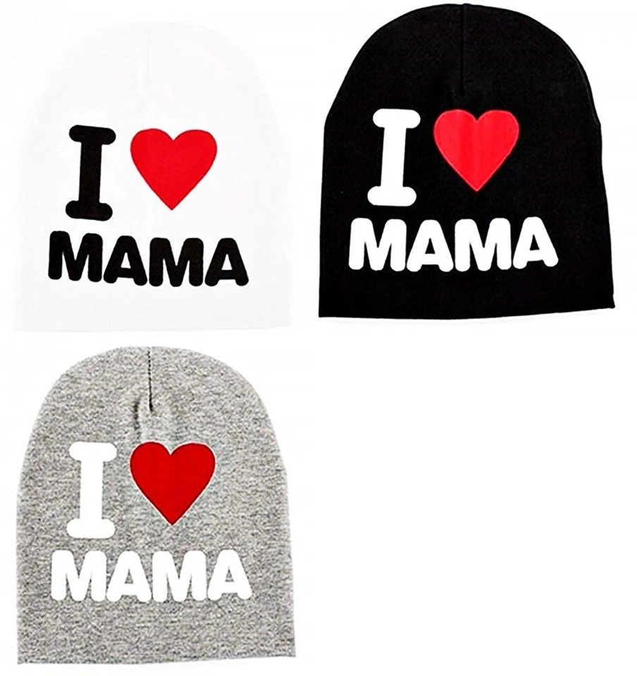 Cappello da bambini neonati berretto scritta i love mamma mom bambino bambina - Immagine 1 di 1