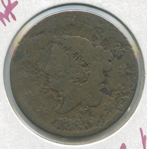 1825 Coronet Head Large Cent Cull Penny US Coin - DN370 Cover