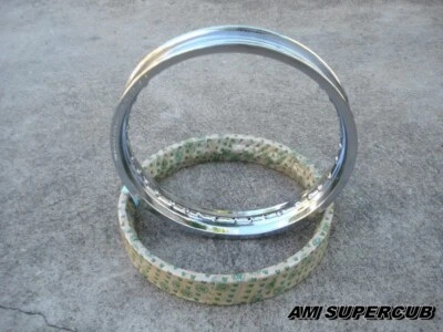 HONDA C200 C110 CA110 C111 C115 S65 CT110 FRONT & REAR 17" WHEEL RIM 2 PCS - Imagem 1 de 4